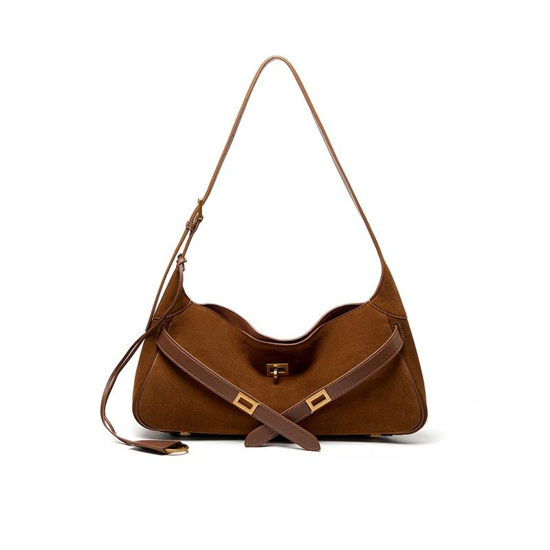 Women's Cowhide Fashion Shoulder Bag Light Luxury Leather Large Capacity Women's Commuter Underarm Tote Bag