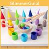 Wooden Montessori Toy Color Sorting Cup Game For Preschool Learning And Development