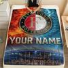 1PC Custom Name Feyenoord Patterned Flannel Blanket Suitable For All Seasons for Home Decor Warmth and Comfort Gifts Holiday Present_xia