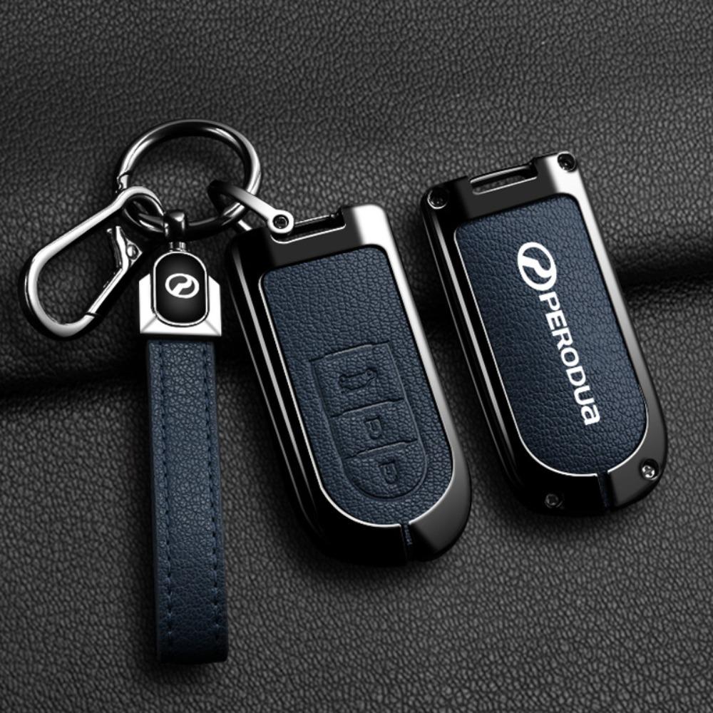 For PERODUA Toyota Car Key Cover Metal Shell Protector for Men Women with Remote Control