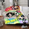 1pc Powerpuff Girls Cozy Print Blanket Lightweight Warm Flannel Throw Blanket For Sofa, Bed, Living Room