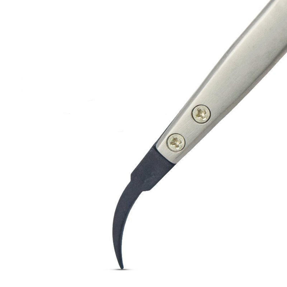 1pcs High Quality ESD Anti-Static Tweezers With Replaceable Tips Full Stainless Steel Body Carbon Fiber Conductive Plastic