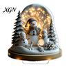Christmas Theme Tabletop Ornaments Winter Ornaments, Double-sided Acrylic Snowman/Santa Claus/Reindeer/Cottage Table Seasonal Home Decorations