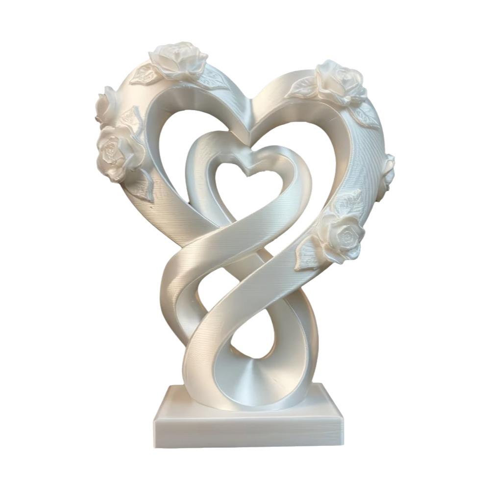 Modernes Herz-Rosen-Ornament Romantisches Herz-Statuen-Ornament Kreatives Liebes-Ornament Valentinstagsgeschenk