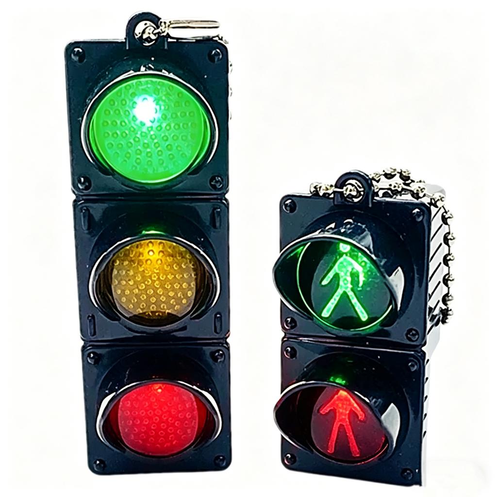 Modell Kreatives Auto LED Ampel Schlüsselanhänger Mini Elektronisches Fußgängersignal Schlüsselhalter Tasche Anhänger Neuheit Zubehör Geschenk