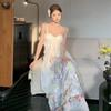 New Chinese Bustling Streamer Seaside Vacation Dress Women's Summer French Sexy Backless Suspender Dress