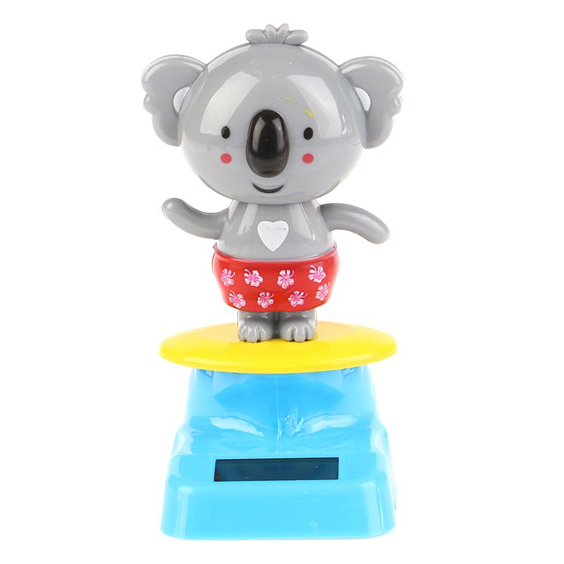 Kawaii Cartoon Koala Ornaments Solar Power Shaking Head Toy Car Ornament Decor