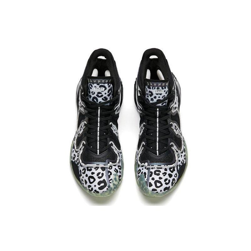 Anta Star Series Xingyue Snow Leopard Mid Top Basketball Shoes Mens White Black 112131818A-3