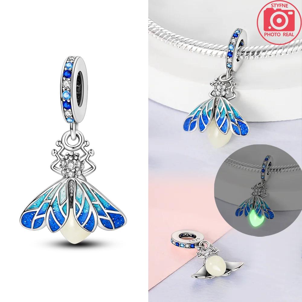 Original Copper Dragon Firefly Butterfly Puppy Heart Plane Travel Charms Beads Fit Bracelet Zircon For Women Gift