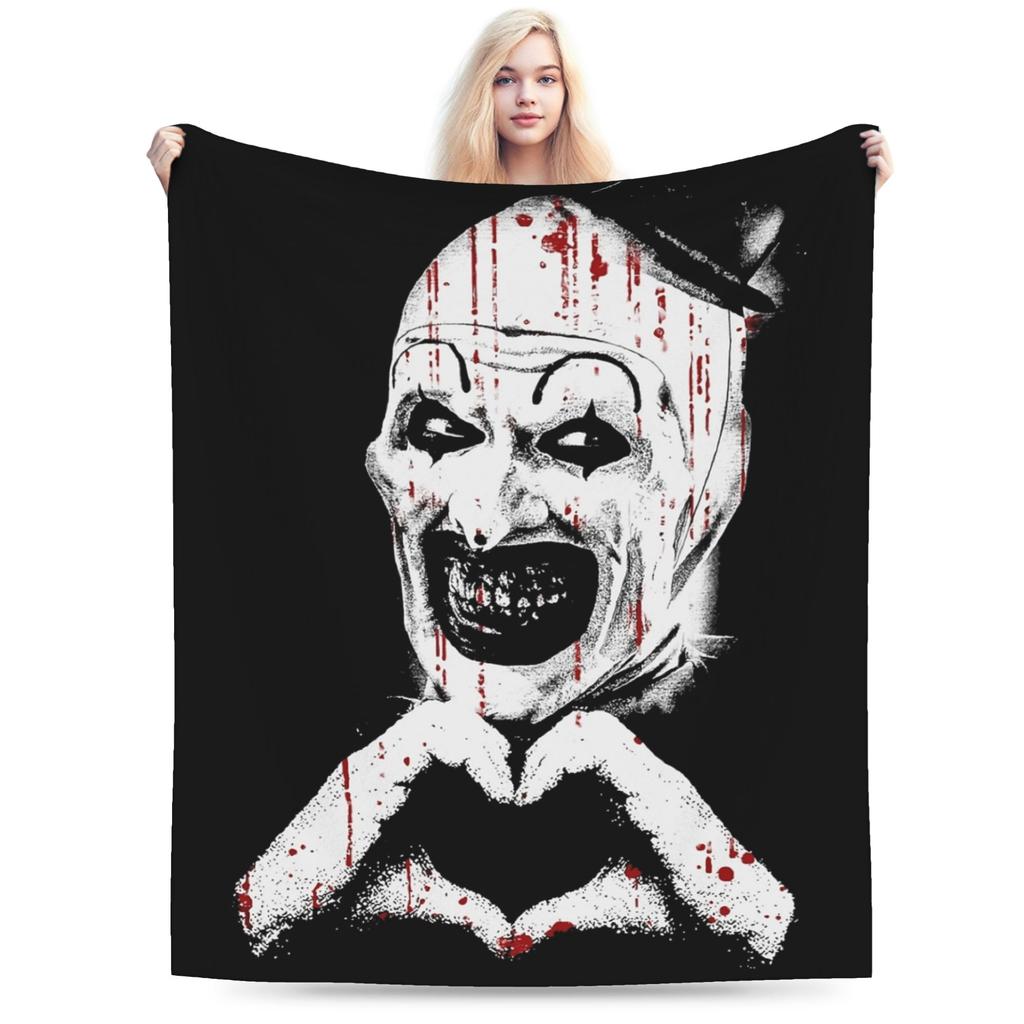 Art The Clown Terrifier Vintage Blankets Coral Fleece Plush Spring Autumn Super Soft Throw Blankets for Home Car Quilt