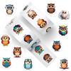 500pcs/Roll Cartoon Owl Handbook Roll Sticker PVC Material DIY Notebook Children's Daily Toy Scrapbook Waterproof Party Stickers