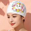 Long Hair Swimming Caps Large Size Cartoon Cat Swim Caps Professional Silicone Swim Caps  Adult