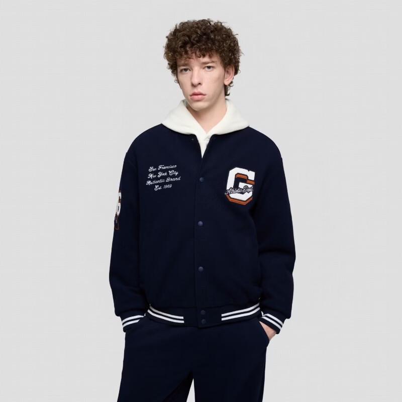 Gap Men's Embroidered Logo Baseball Collar Padded Jacket