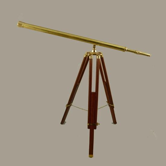154 Cm Brass Telescope On Stand Retro Nautical Decoration Gift for Boss Interior Accent Elegant Home, Office Decor