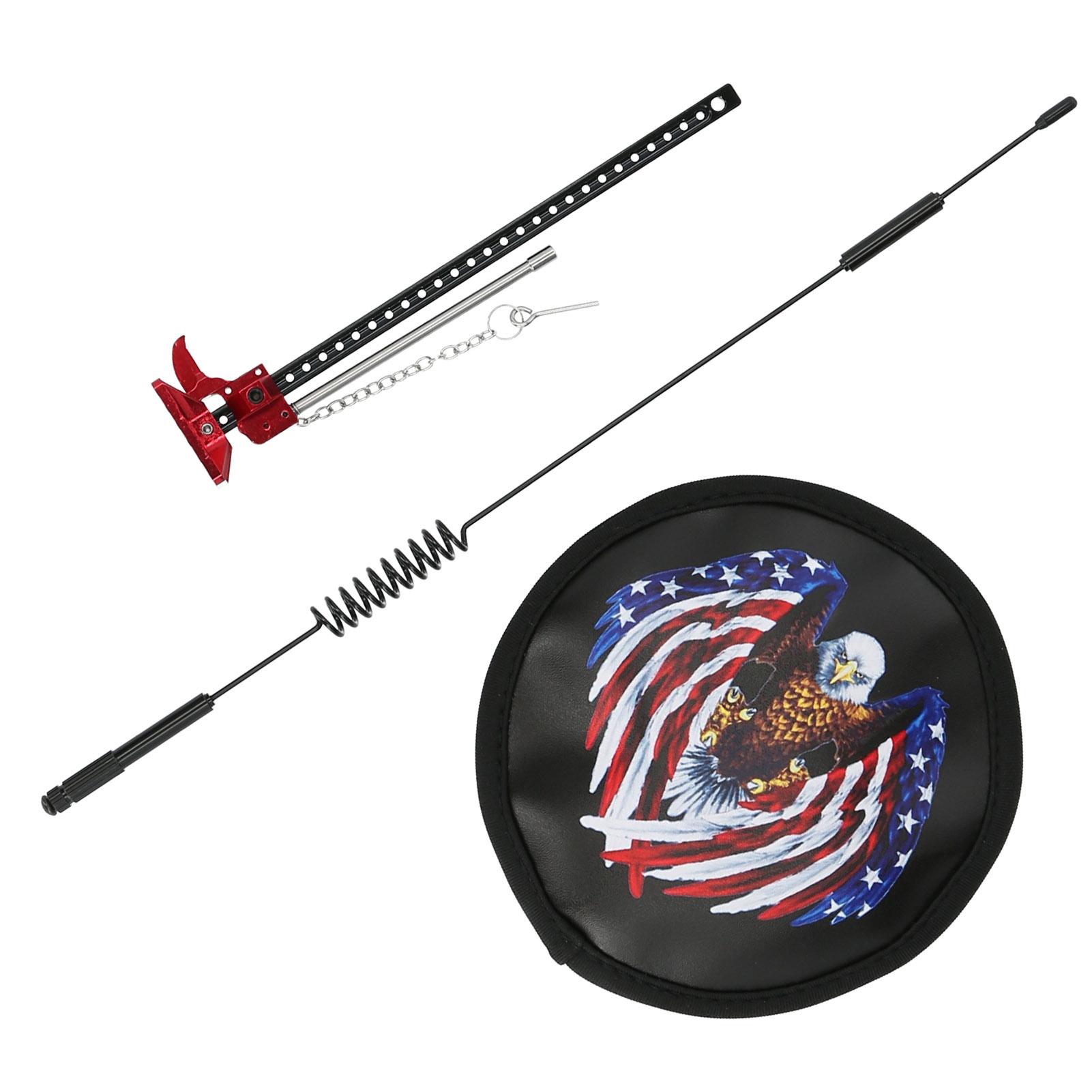 

1/10 Metal Decorative Antenna Leather Spare Tyre Cover Crawler Lift Jack for RC Crawler