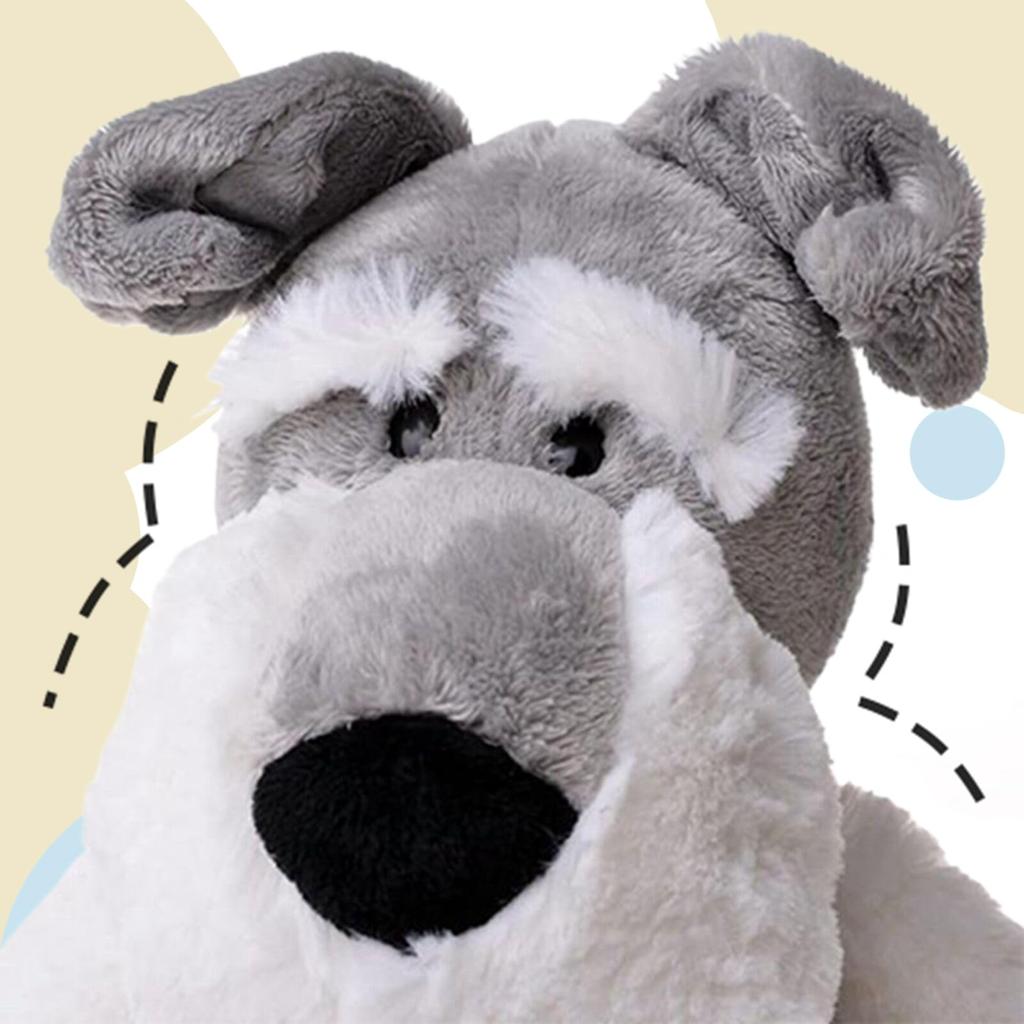 Schnauzer Plush Realistic Body Cute Soft and Perfect for or as a Nap Pillow for Sewn Decorative Gift Dog, Pillow, Animal, Fluffy, Soothing, Christmas,