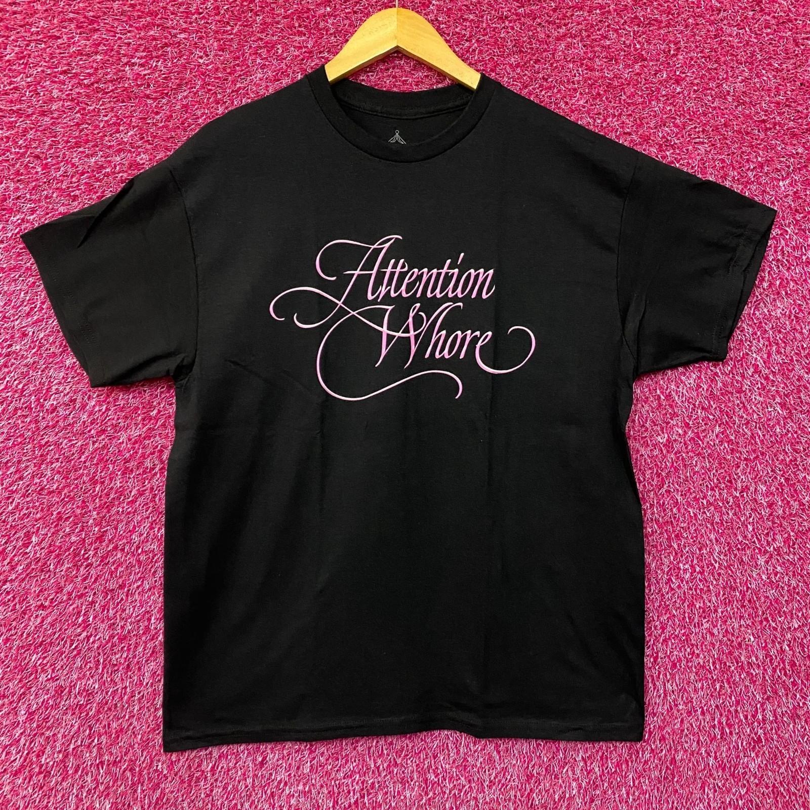 

Tove Lo Attention Pink Lettering Black 100% Cotton T-shirt Mens Tees Top 4XL
