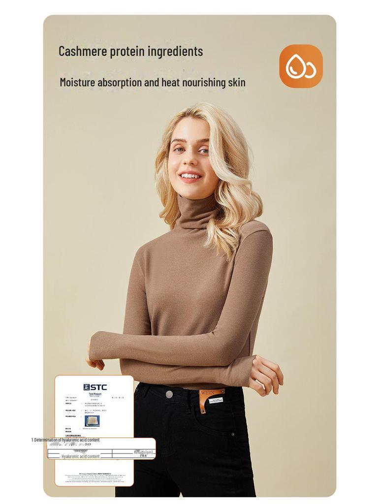 Women's Thermal Fleece Half Turtleneck Shirt - Autumn/Winter Inner Wear