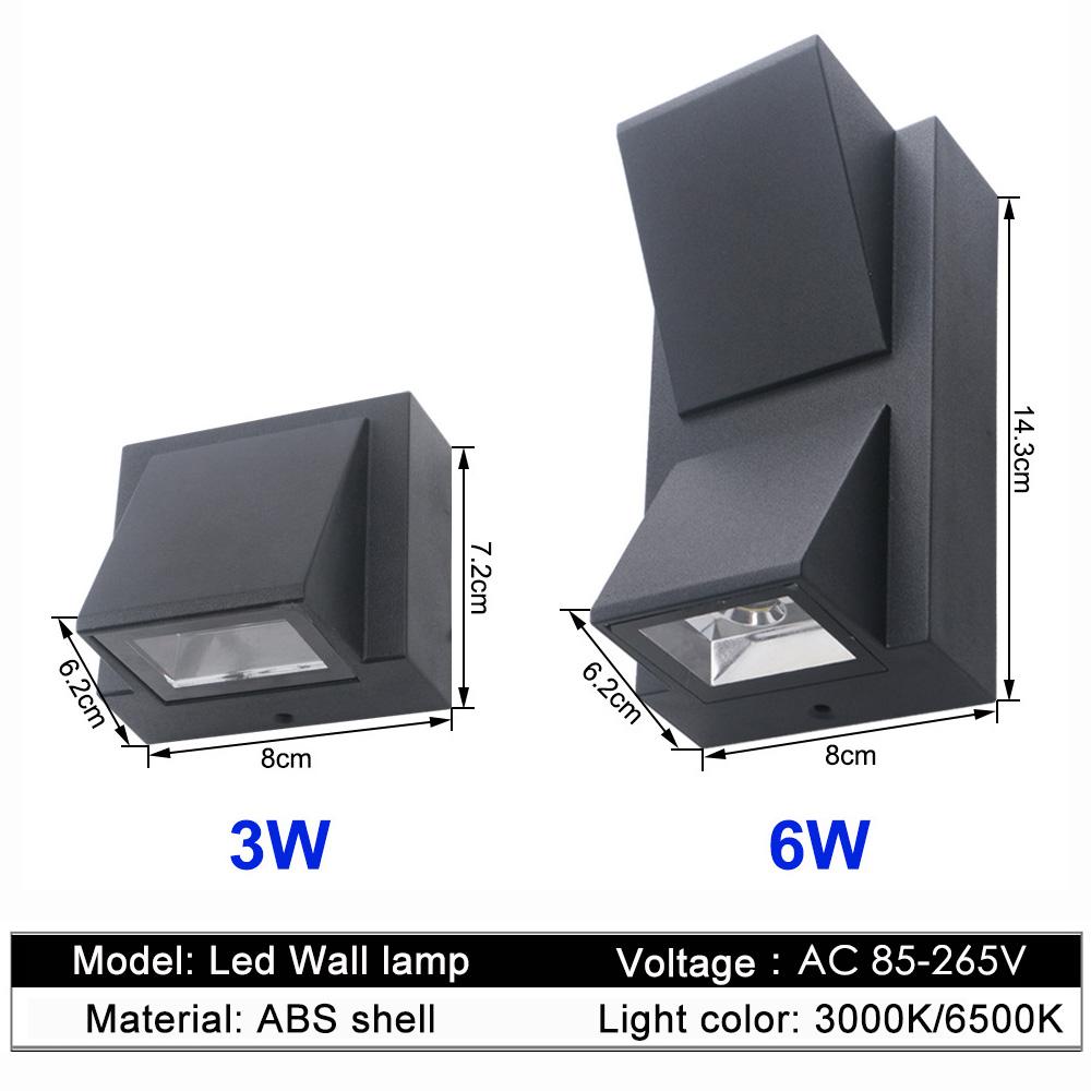 Waterproof IP65 Outdoor Wall Light 3W /6W LED Wall Lamp Sconce Balcony Garden Decoration Lighting Lamp AC85-265V