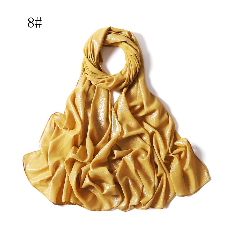 New Style Women's Silver Pearl Chiffon Long Scarf