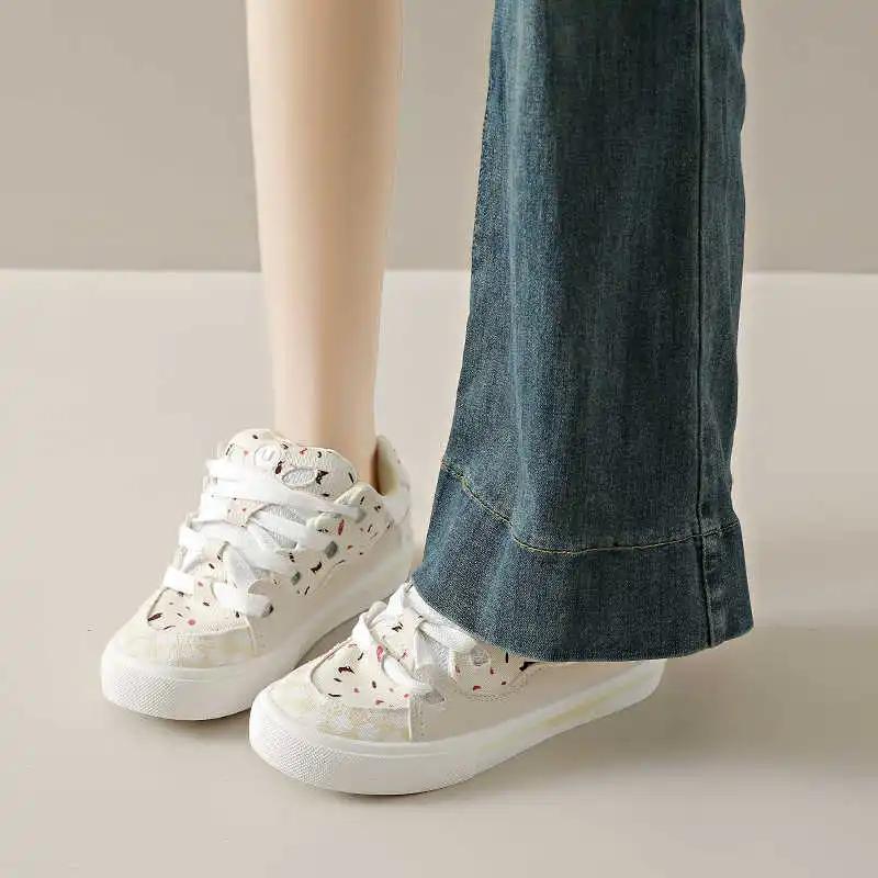 Fashion Thin Heel Playform Famme Basketball Walking Sneakers Woman Green Color Shoes Sports High Grade Sho Authentic Tene Products