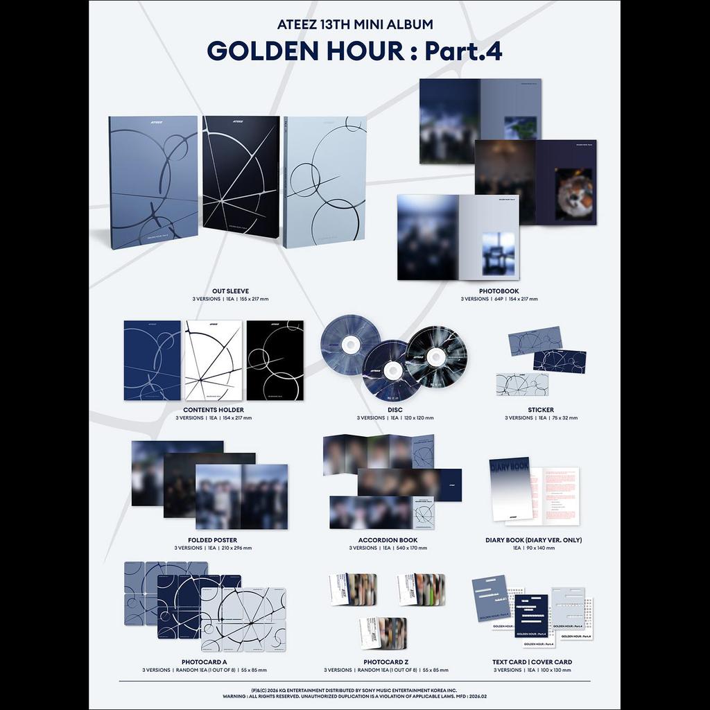 [Vorbestellung] ATEEZ - GOLDEN HOUR  Teil 4 (A-Version / Tagebuch-Version / Z-Version)