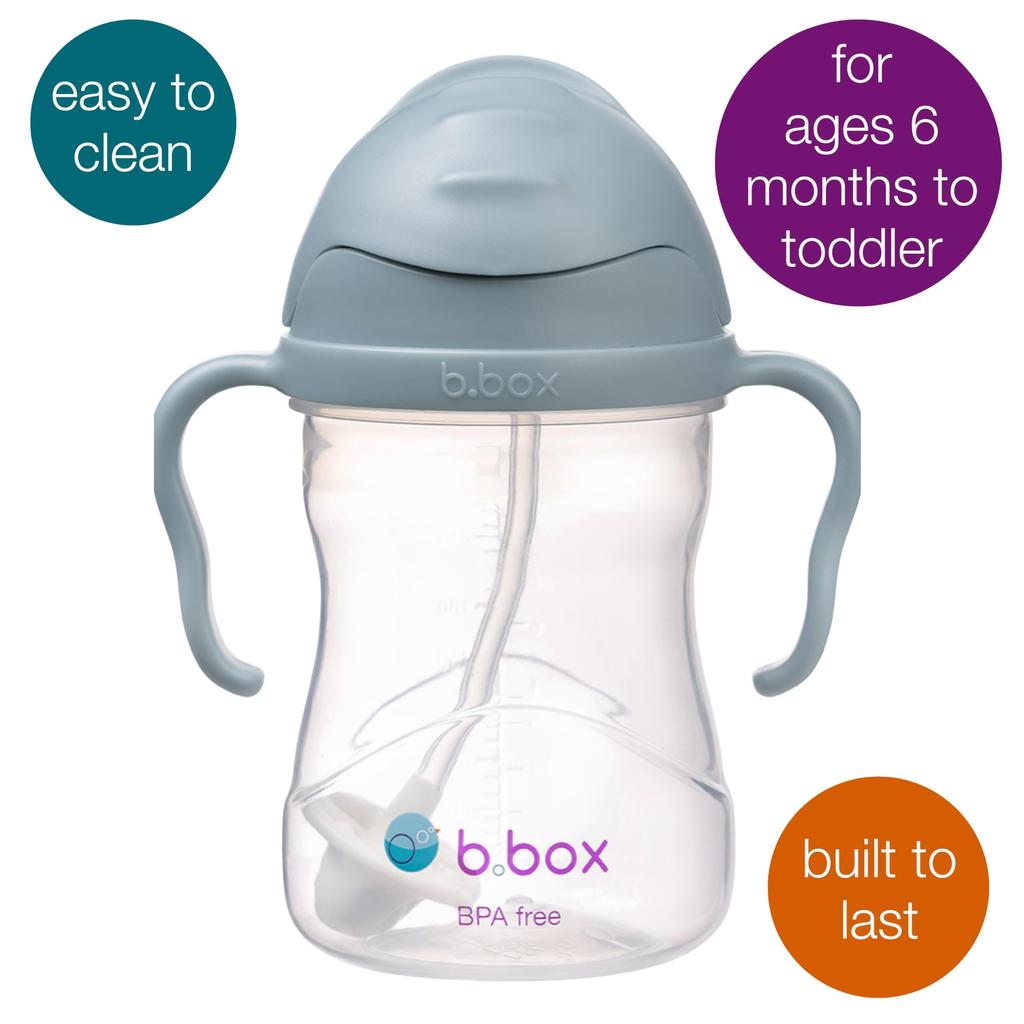 b.box Leak-Proof Straw Mug, Drink from Any Angle, Baby Gift [Authentic b.box Product] [Sippy Cup] (Ocean, 1 Cup)