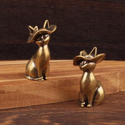 Mosadz Mosadz Princezná Mačka Soška Kreatívne Zvieracie Stolné Ozdoby Plocha Domáce Dekorácie Zbierka Roztomilé Sošky Ozdoby