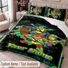 Custom Name Text 3Pcs Bedding Set Teenage Mutant Ninja Turtles Duvet Cover And Two Pillowcases