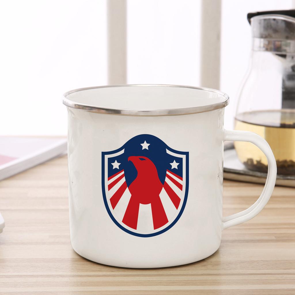 American Flag Enamel Cup Coffee Cup Usa Couple Mug Cups for Coffee and Tea Personalized Gift Cupshe Drinkware Mugs Beer Travel