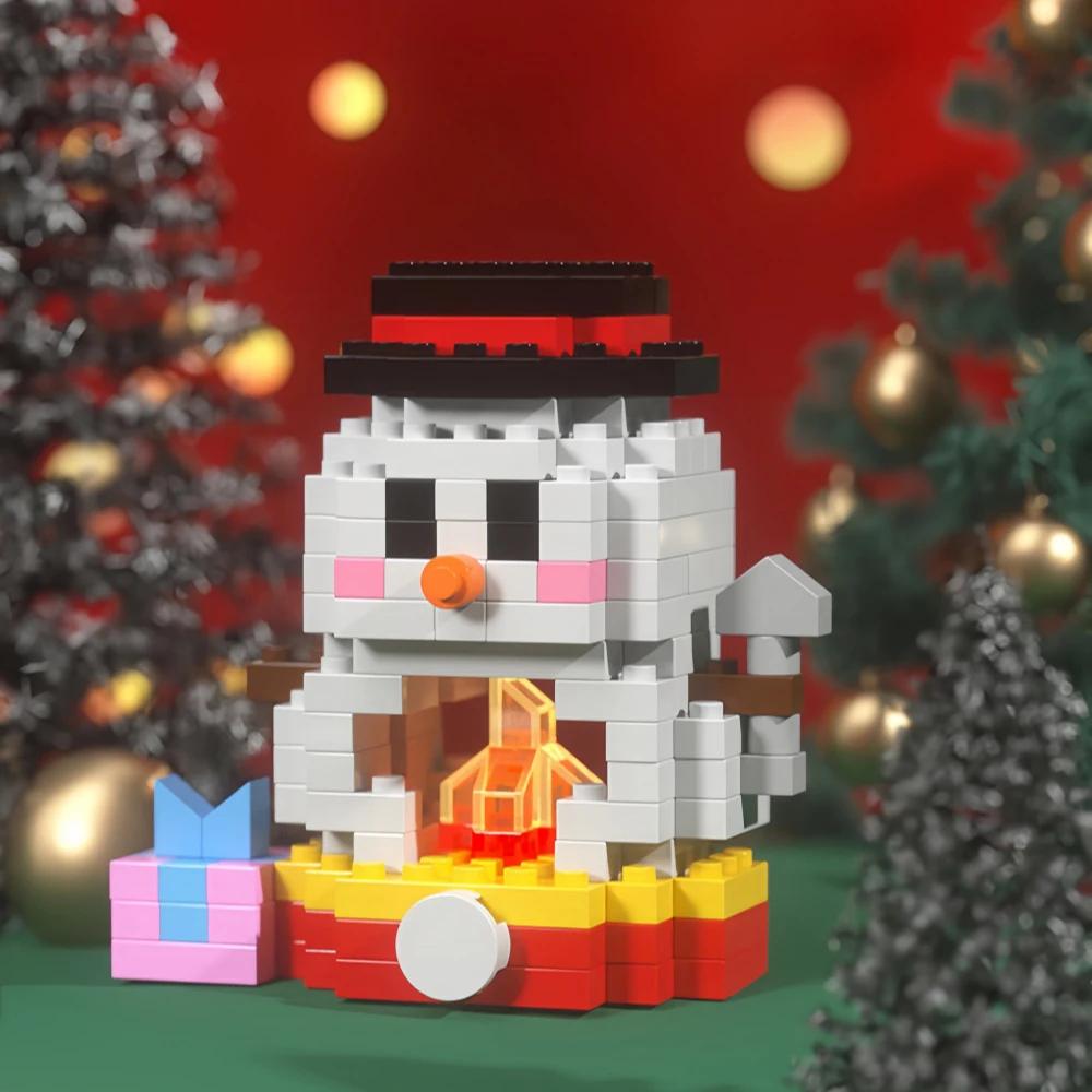 Knew Built Christmas Micro Mini Building Blocks Toys - Santa Claus, Christmas Tree, Reindeer, Snowman Elements - Perfect Gifts