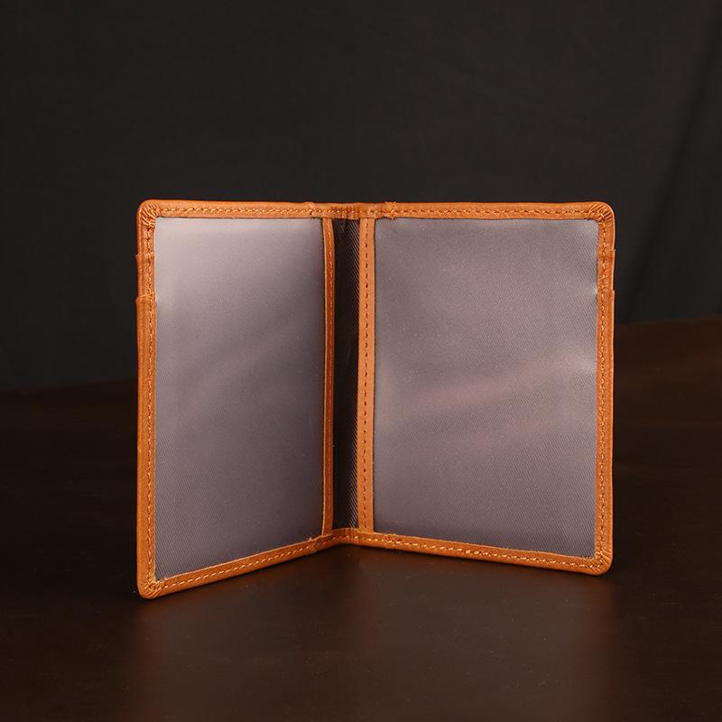 Slim Minimalist Leather Card Holder Genuine Leather Card Wallet Slim Line Thin Mini Small Rfid License Id Card Holder