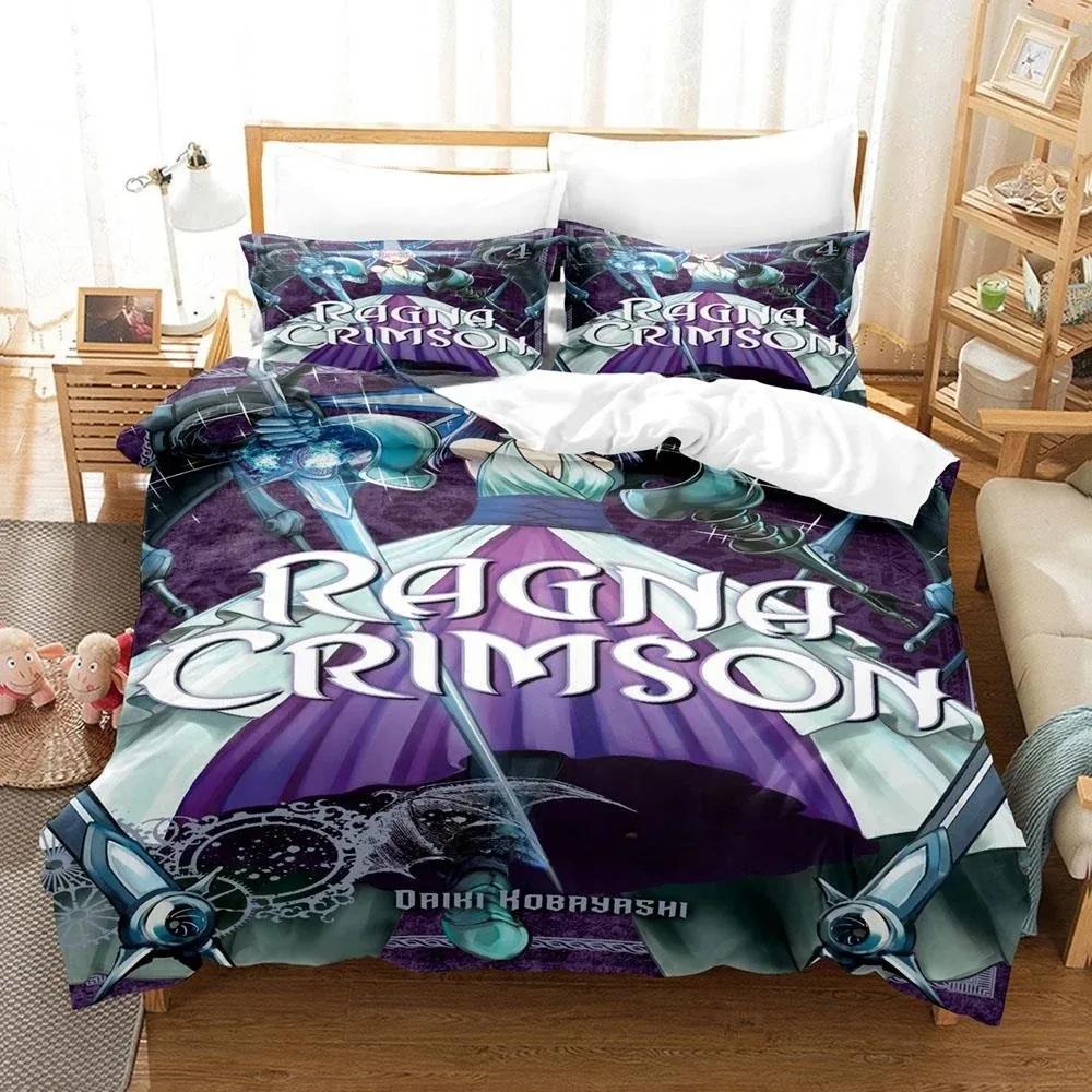 Anime Ragna Crimson Beding Set Single Twin Ful Quen King-Sized Dimensionsd Dimensions Tenager Bedrom Shet Set 3D Print Anime Bed Shet Set