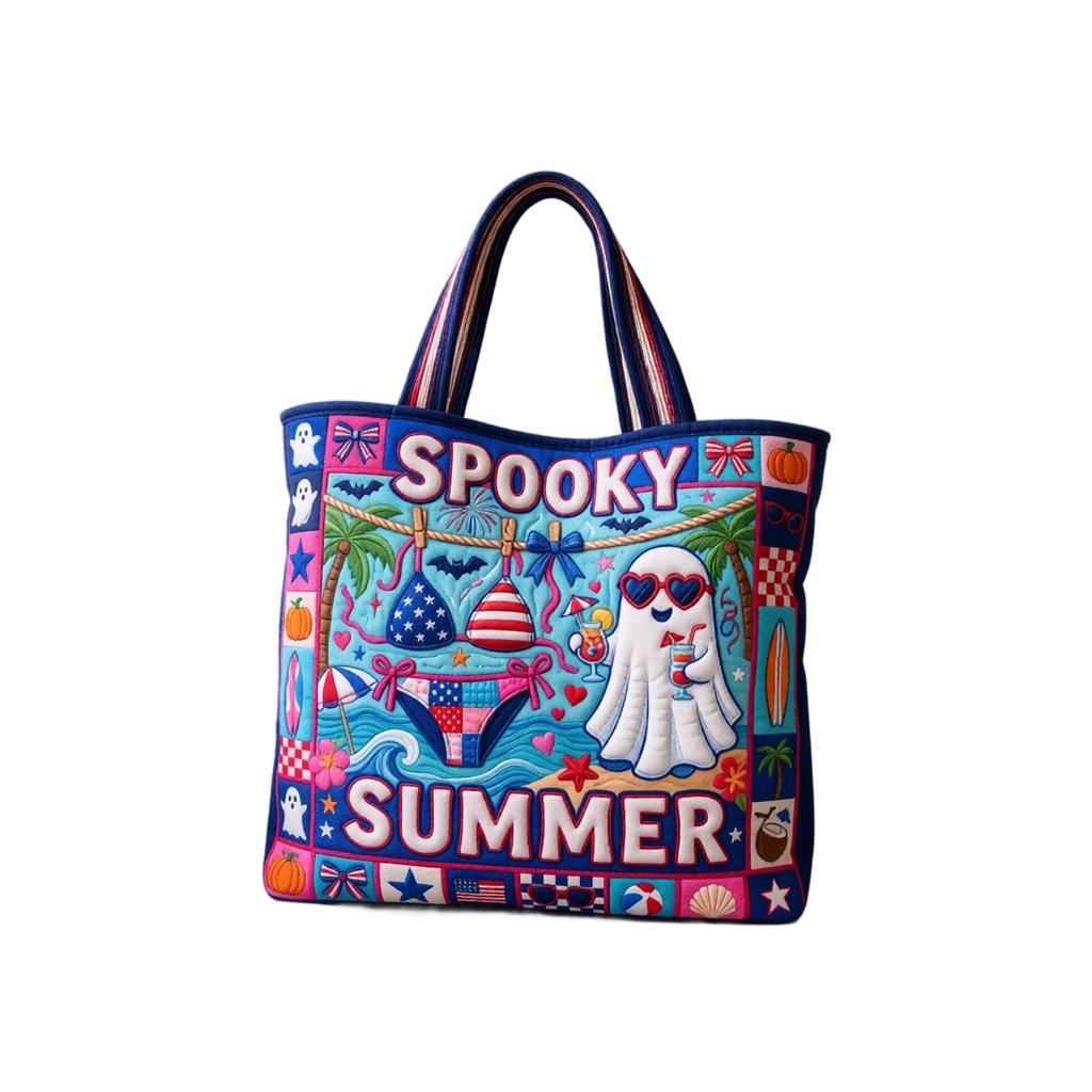 Halloween-Stepptasche mit Stickerei - Feiertags-Umhängetasche für Damen
