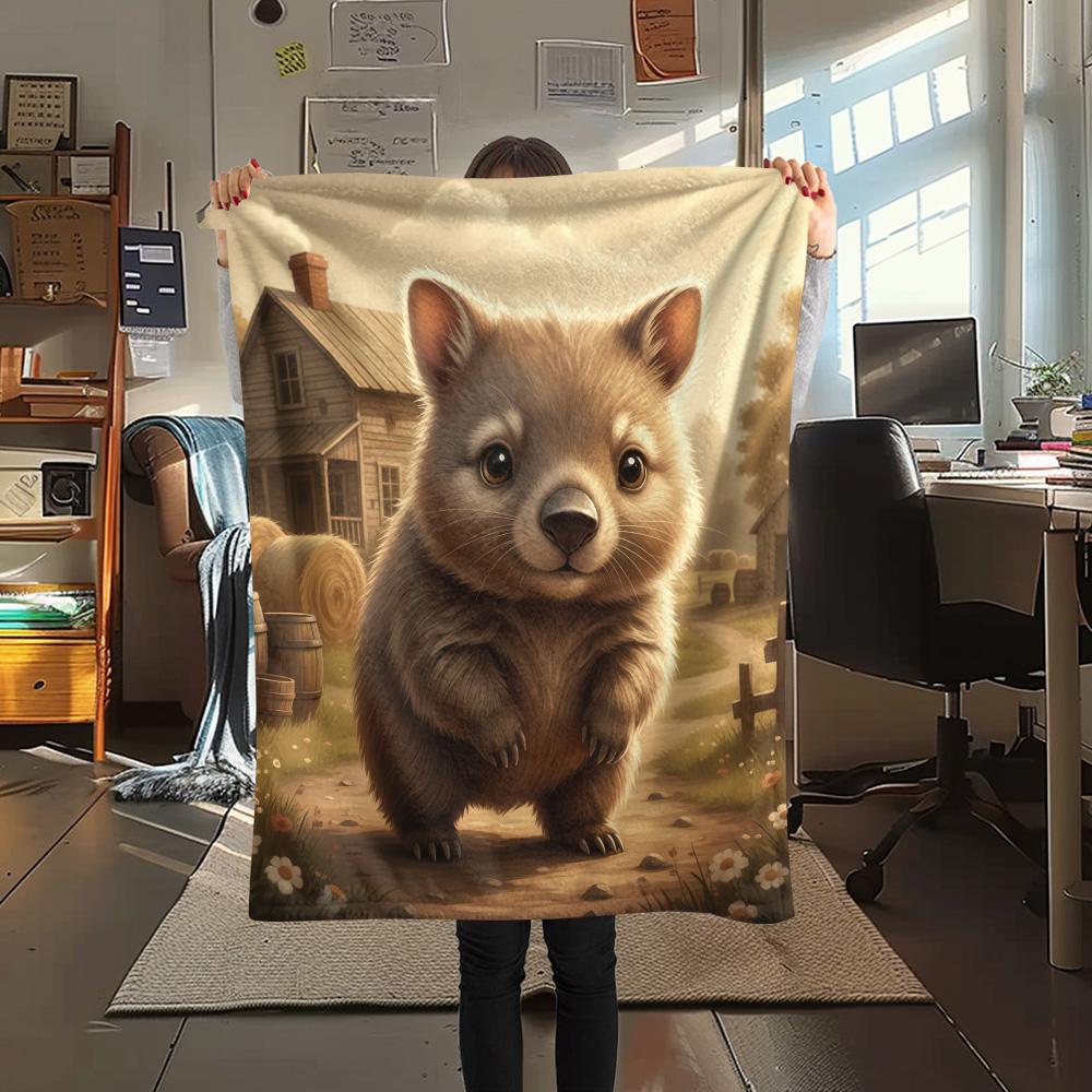 

1PC Rustic farmhouse Print Flannel Blanket, High quality Comfortable for All Seasons, Home Decor, Warmth and Comfort, Perfect for Christmas Gifts 80cm x 120cm