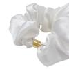 Logo Frame 100% Silk Scrunchie (White)