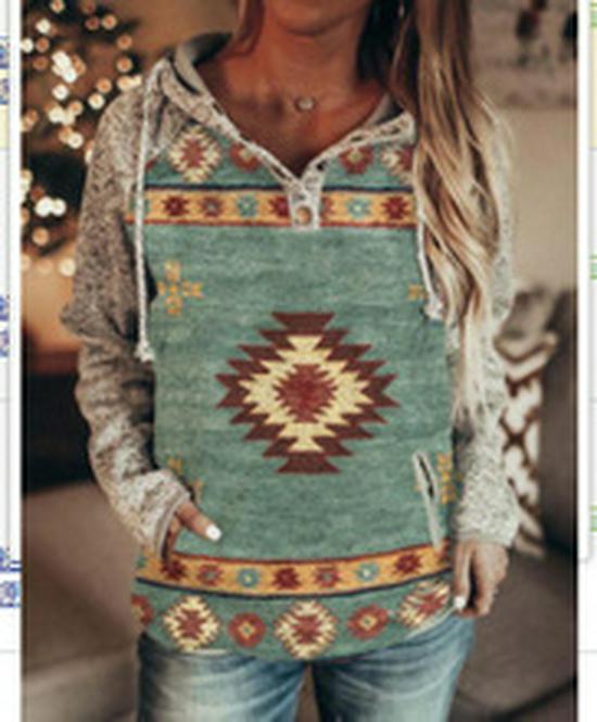 Tricou de damă cu mânecă lungă, cu decolteu în V și imprimeu floral, toamnă/iarnă 2023