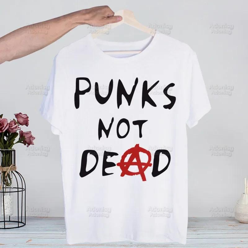 Punks Not Dead Rock T Shirts Print O-Neck Short Sleeve Regular Mens Heigh Quality Men Hip-Hop T Shirt