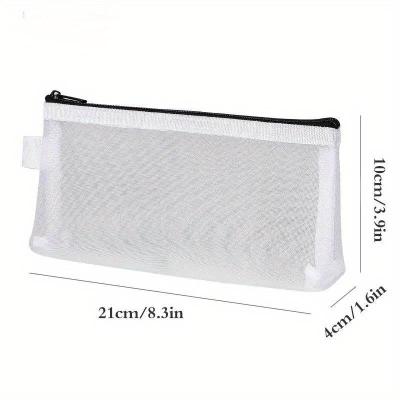 1Pc Simple Transparent Portable Mesh Pencil Case Office Storage Bag Student Pen Bag School Supplies Stationery Bag