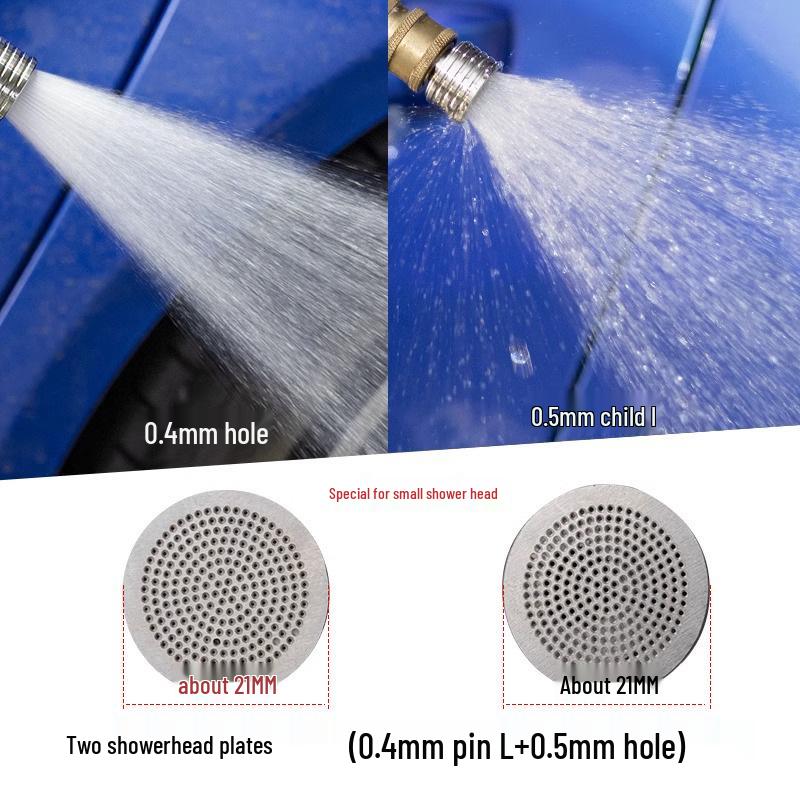 1/4 Quick Connect High Pressure Car Wash Gun - Stainless Steel Shower Head & Soft Nozzle for Watering, Vegetable Washing & Wheel Cleaning