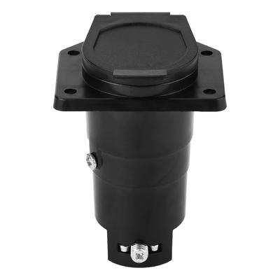 7-poliger runder Anhängerstecker 7-polige Flachsteckdose Adapter Verkabelungsstecker für Wohnwagen Anhängerkupplung Abschleppen