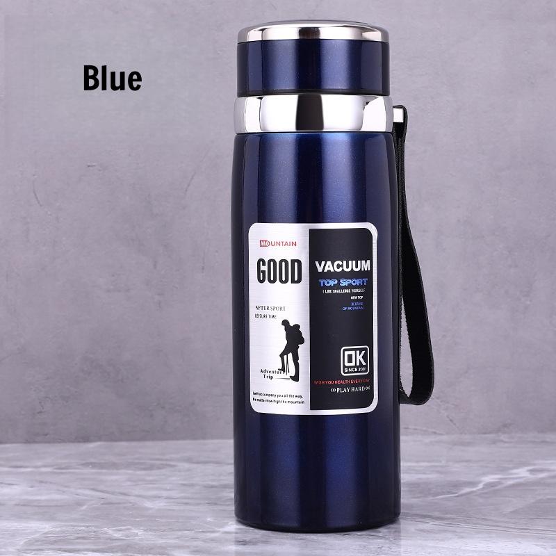 

316 Stainless Steel Thermos 800/1000ML Large Capacity with Filter Tea Separation Vacuum Insulated Hot Cold Outdoor Car Universal 800ml синій