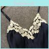 Elegant And Alluring Satin Lace Sleepwear Babydoll Lingerie Nightdress Pajamas Set For Women