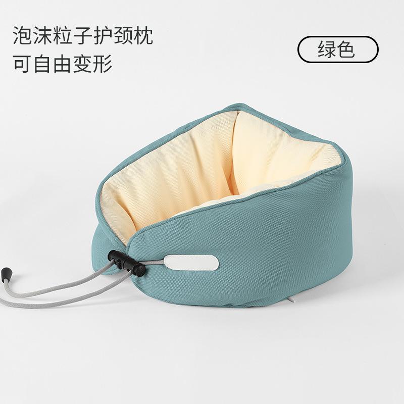 

Type Pillow Foam Particle Neck Pillow Office Nap Pillow Travel Portable Neck Pillow Airplane Headrest Single neck pillow зелений