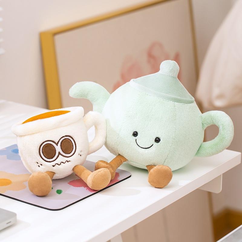 New Afternoon Tea Series Cute Plush Toys Teapot Cup Doll Creative Ornaments Dolls Gifts for Girls