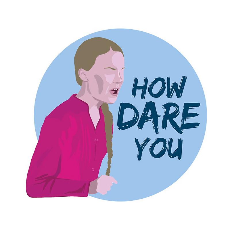 J124# Nálepka na auto How Dare You! Greta Thunberg Car Styling Vinyl Window Obtisky na nárazník Vodotěsné autodoplňky