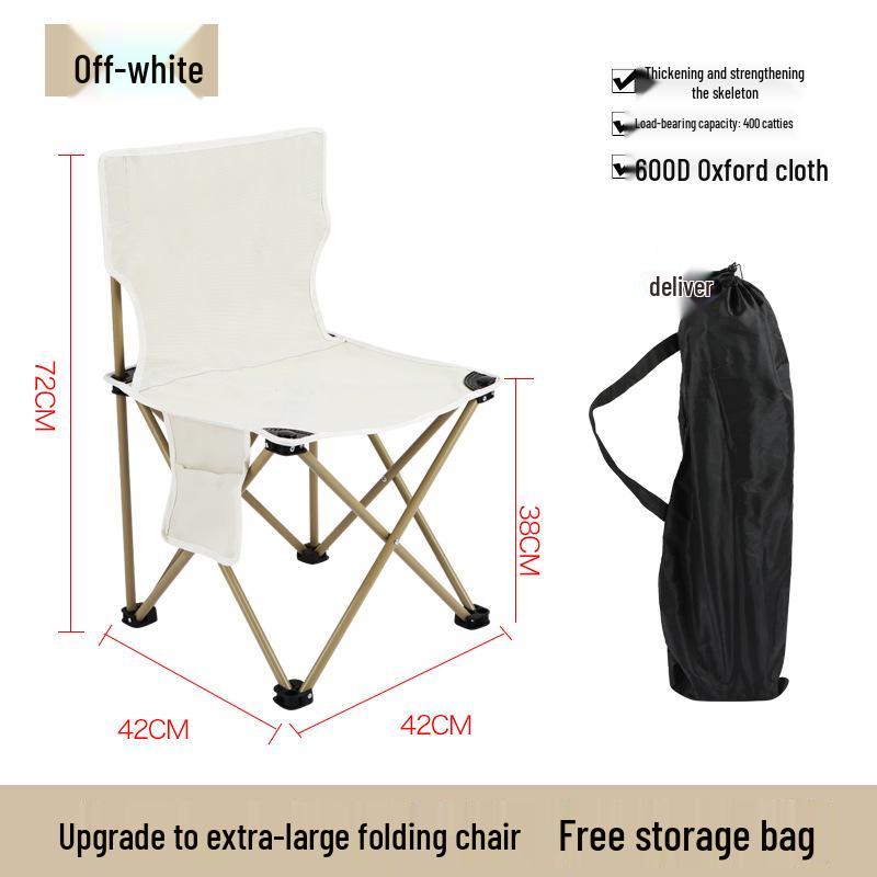 Portable Outdoor Folding Chair with Backrest for Camping and Art Sketching