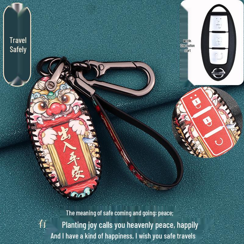 2021-2022 Qijun Autoschlüssel Schutzhülle mit Schloss und Schnalle