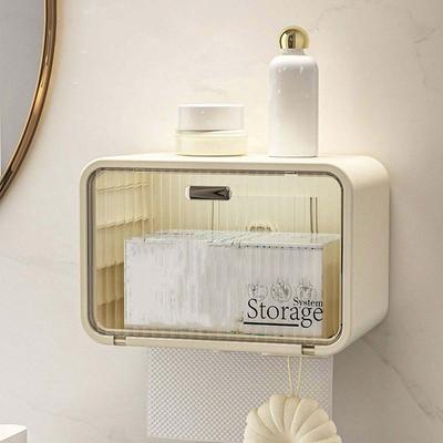 Hole-Free Facial Towel Storage Box Large Capacity Moisture-proof Toilet Paper Organizer PR Waterproof Roll Paper Holder