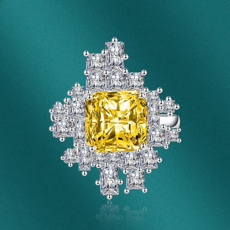 BELLA BOX Geometrische Öffnung Verstellbare Ringe für Damen Zirkon Verlobungsparty Feinschmuck Geschenk